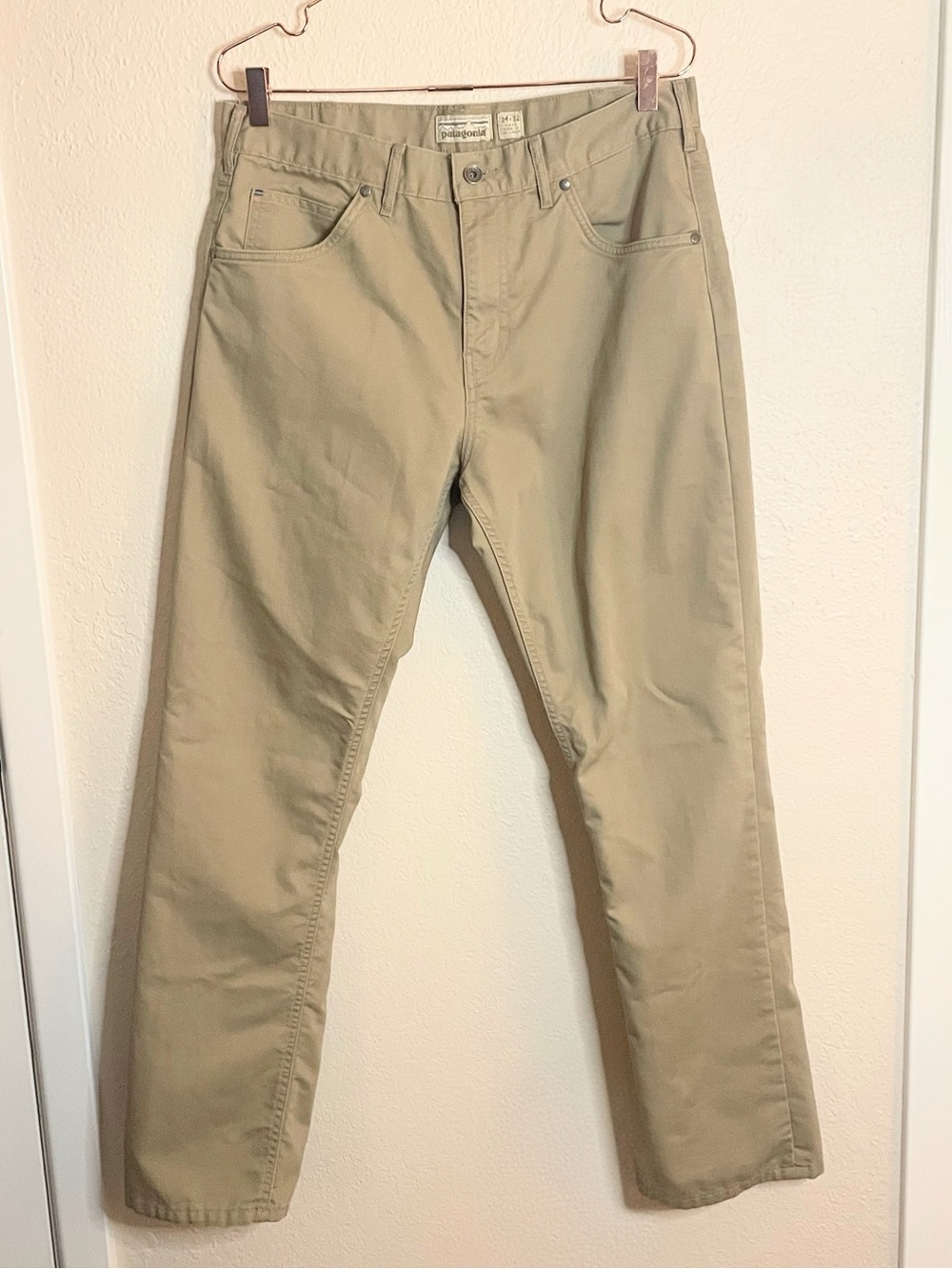 Patagonia Ironclad Straight Pants Khaki Organic Cotton 34x32